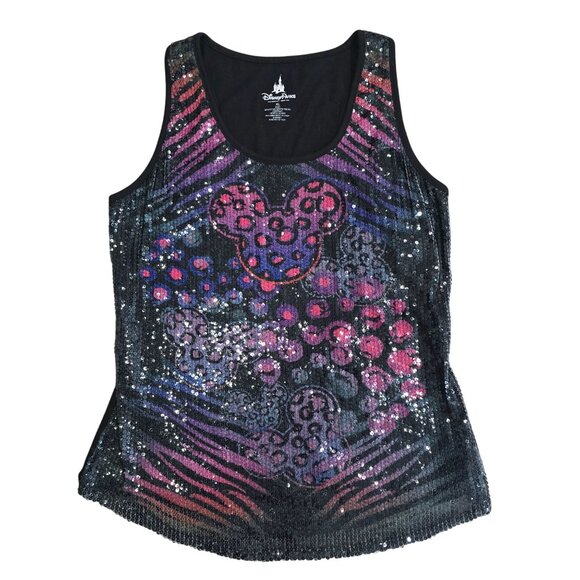 Disney Parks Womens XL Sequin sparkle glitter Mickey Mouse Minnie mouse Tank Top - Picture 6 of 6